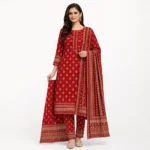 Al-Firdoos 3 Piece Digital Printed Cotton Suit