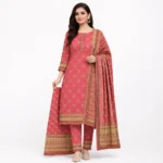 Al-Firdoos 3 Piece Digital Printed Cotton Suit