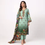 Al-Firdoos 3 Piece Digital Printed Cotton Suit