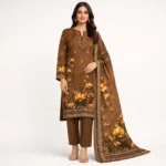 Al-Firdoos VOL-10001 Peach Floral 3 Piece Digital Printed Lawn Suit