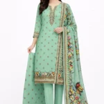 Al-Firdoos VOL-10001 Peach Floral 3 Piece Digital Printed Lawn Suit